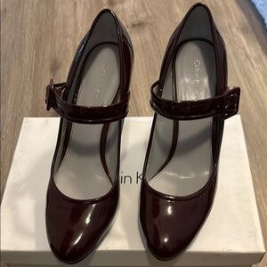 Calvin Klein Women's Burgundy Mary Jane Heels